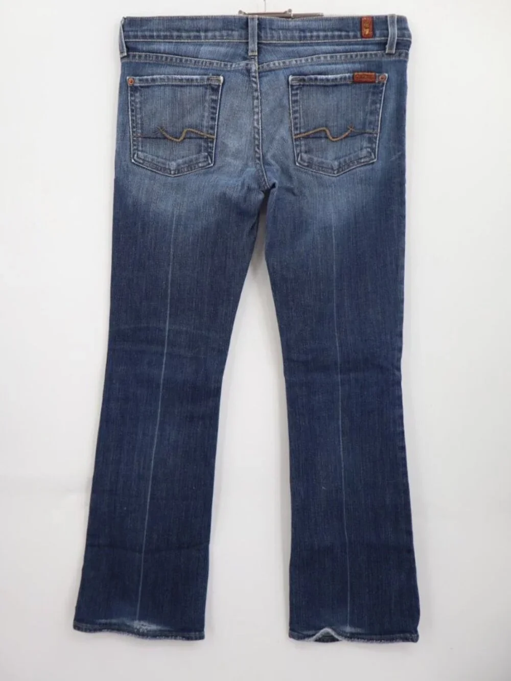 7 For All Mankind Flip Flop Y2K Boot Cut Womens Jeans Sz 29x28 Distressed